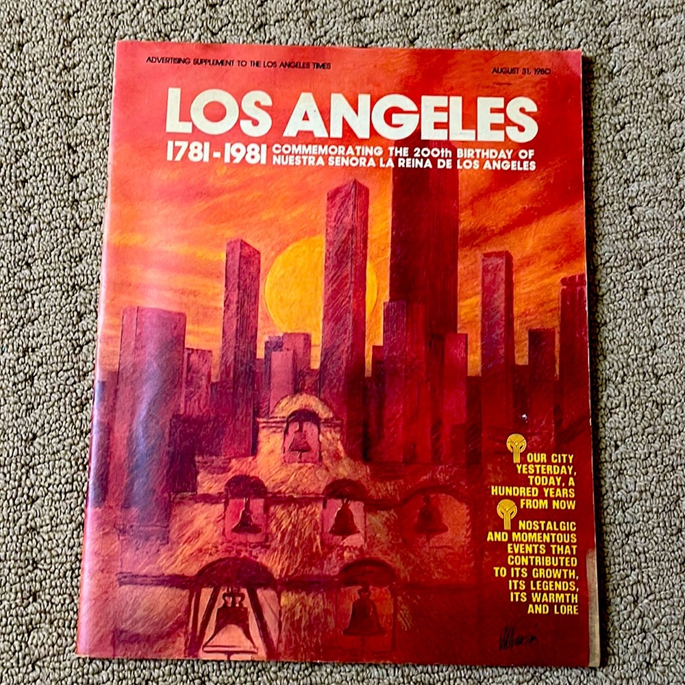 LOS ANGELES TIMES SUPPLEMENT, AUG 31, 1980, 200TH BIRTHDAY OF LOS ANGELES